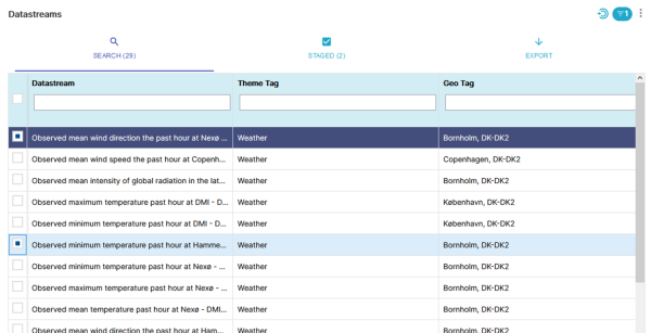 Figure 13 Data export