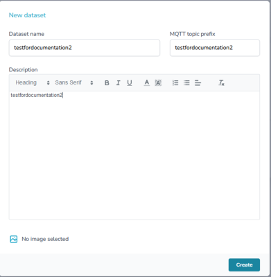 Figure 18 Creating a data set