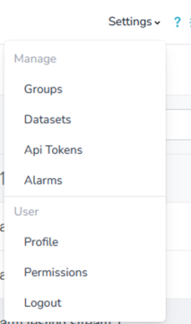 Figure 39 Alarm setting menu